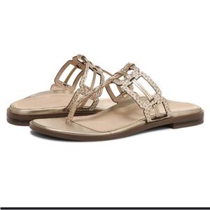 Vionic Alvana gold toe-post sandals with arch support Size 6